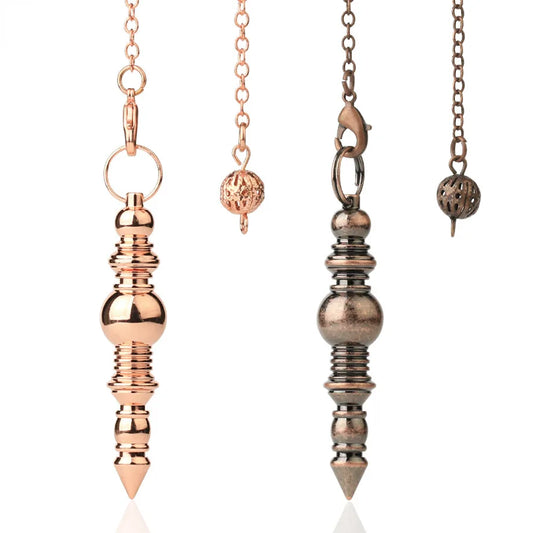 Wicca Copper Pendulum Pendant – Spiritual Dowsing Tool for Divination, Meditation & Energy Balancing